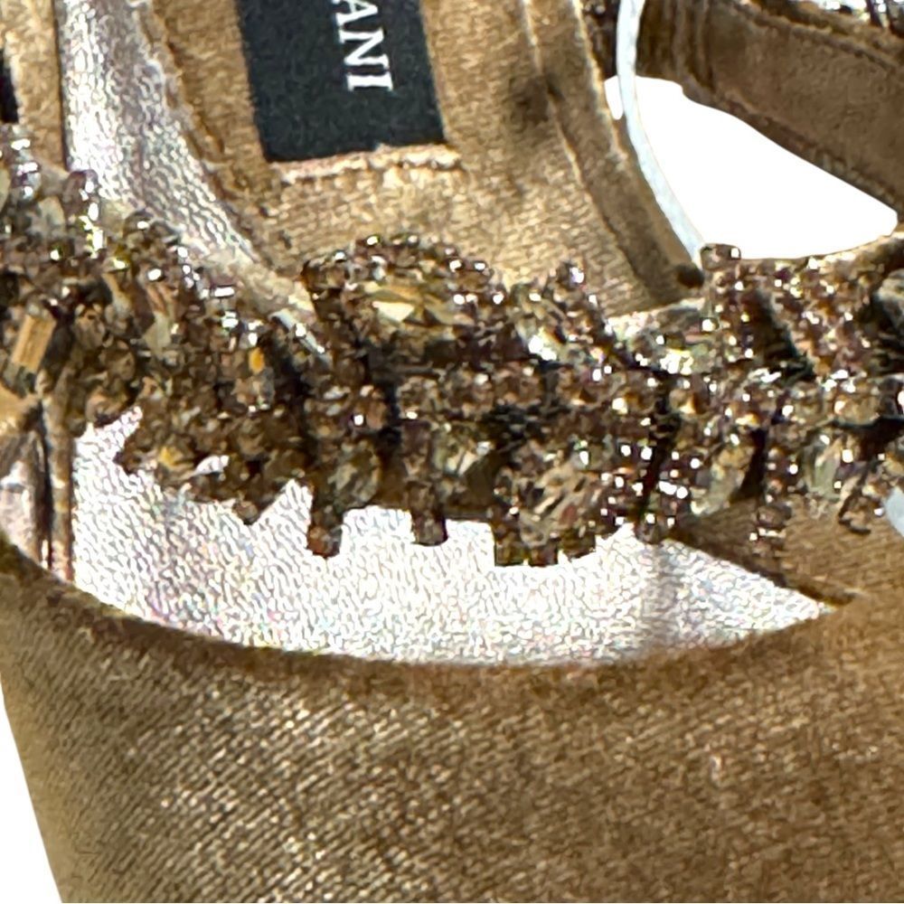 ANTONIO MELANI Tan Velvet Crystal Embellished Heels - Picture 6 of 11